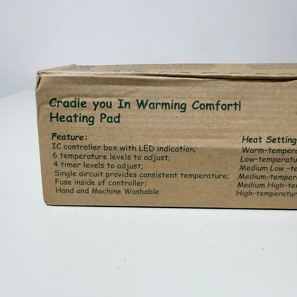 Deepsoon Heating Pad 24 x 12 Inch Electric 6 Heat Settings 4 Timers Light Gray - Picture 7 of 9